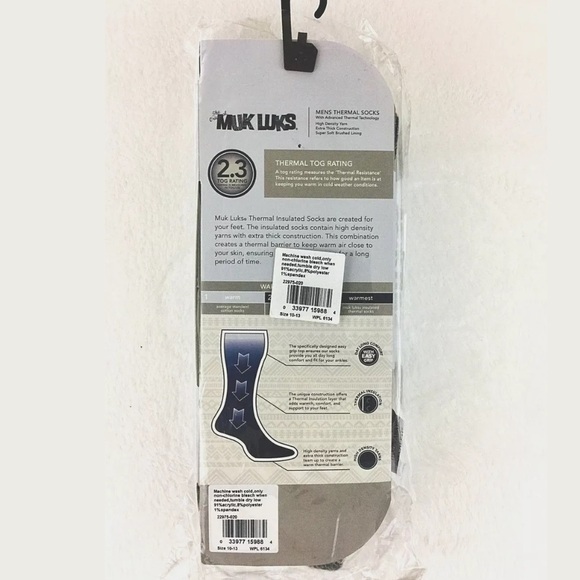 Muk Luks Men's Thermal Socks Gray Size 10-13 - Picture 2 of 3